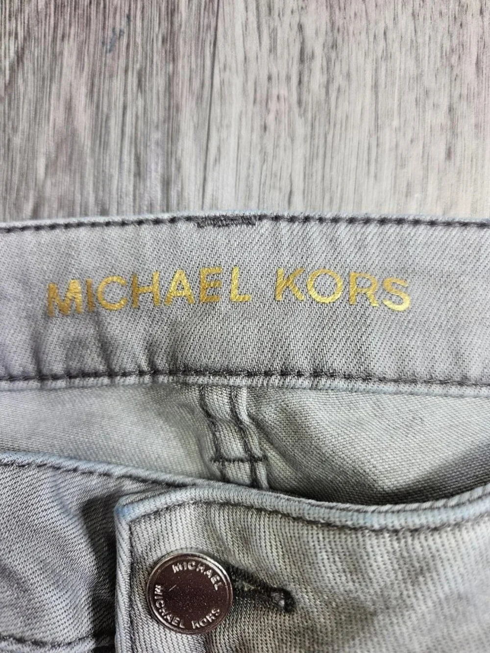 Michael Kors Izzy Skinny Jeans Womens 8 Gray Light Wash Mid‎ Rise Stretch Denim